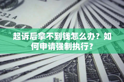 济南起诉后拿不到钱怎么办？如何申请强制执行？