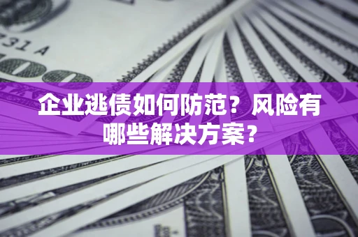 济南企业逃债如何防范？风险有哪些解决方案？