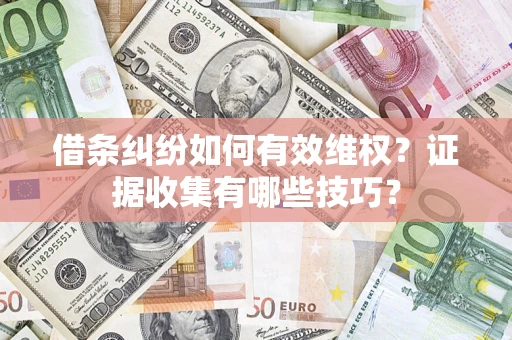 济南借条纠纷如何有效维权？证据收集有哪些技巧？