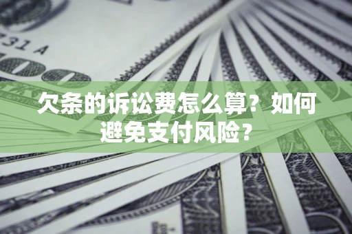 济南欠条的诉讼费怎么算？如何避免支付风险？